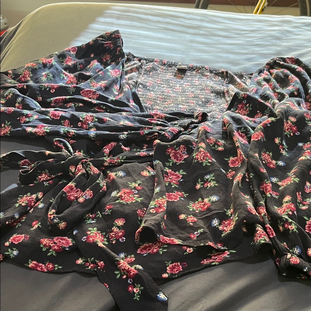 Floral Black Kimono Cardigan